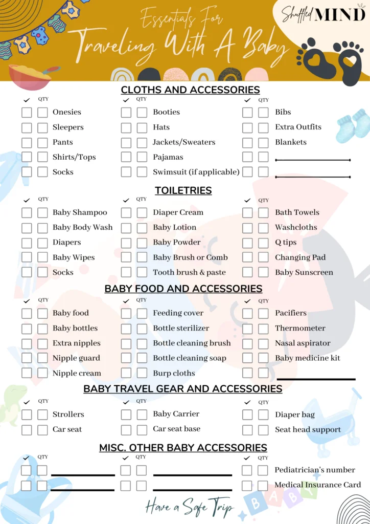 Essentials For Traveling With A Baby Checklist