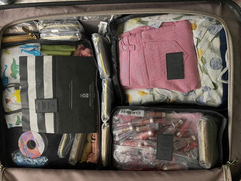 Packing Cubes inside suitcase