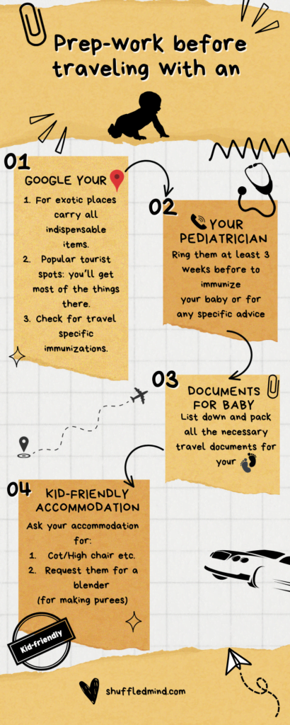 prep-work before traveling with infant and young kids